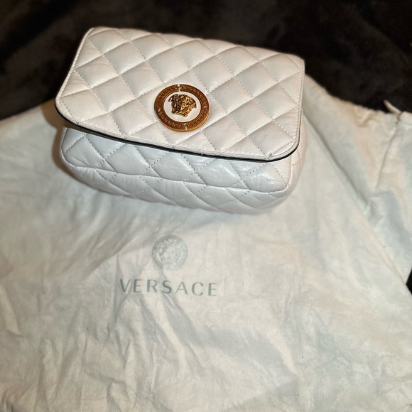 Versace Bags Versace Small White Quilted Leather Bag Poshmark